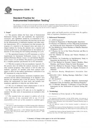 Standardpraxis für instrumentierte Eindruckprüfungen