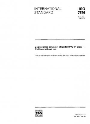 Rohre aus weichmacherfreiem Poly(vinylchlorid) (PVC-U); Dichlormethan-Test