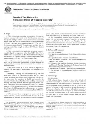 Standardtestmethode für den Brechungsindex viskoser Materialien