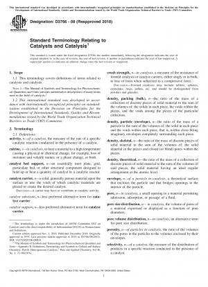 Standardterminologie in Bezug auf Katalysatoren und Katalyse
