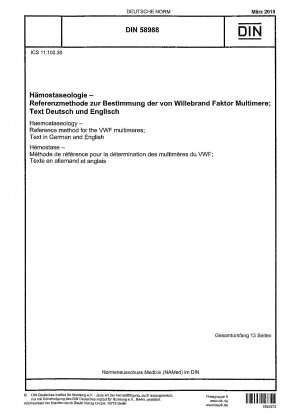 Hämostaseologie – Referenzmethode für die VWF-Multimere; Text in Deutsch und Englisch