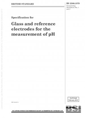 Spezifikation für Glas- und Referenzelektroden zur Messung des pH-Wertes