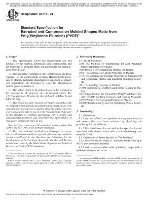 Standardspezifikation für extrudierte und formgepresste Formen aus Poly(vinylidenfluorid) (PVDF)