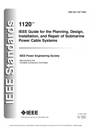 IEEE-Leitfaden für Planung, Design, Installation und Reparatur von Untersee-Stromkabelsystemen