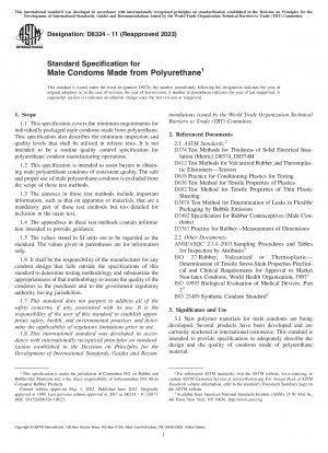 Standardspezifikation für Männerkondome aus Polyurethan