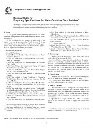 Standardhandbuch zur Erstellung von Spezifikationen für Wasseremulsions-Bodenpolituren