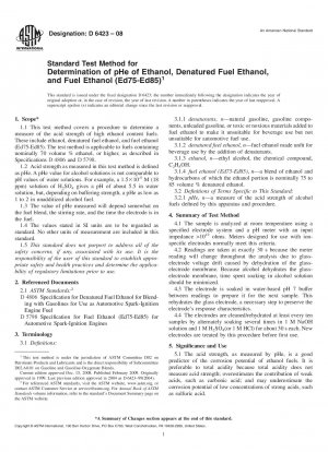 Standardtestmethode zur Bestimmung des pH-Werts von Ethanol, denaturiertem Kraftstoff-Ethanol und Kraftstoff-Ethanol (Ed75-Ed85)