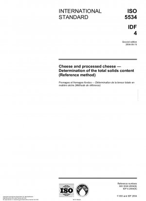 Käse und Schmelzkäse – Bestimmung des Gesamtfeststoffgehalts (Referenzmethode)