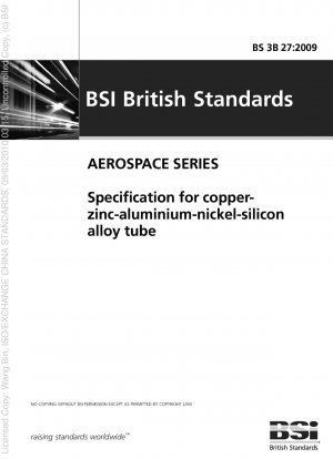 Spezifikation für Rohre aus Kupfer-Zink-Aluminium-Nickel-Silizium-Legierung