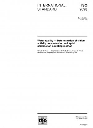 Wasserqualität – Bestimmung der Tritium-Aktivitätskonzentration – Flüssigszintillationszählmethode