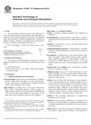 Standardterminologie von Cellulose und Cellulosederivaten