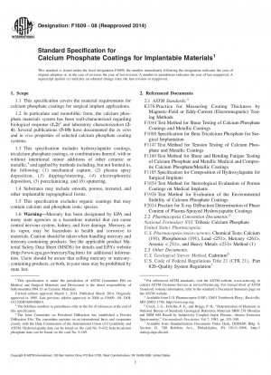 Standardspezifikation für Calciumphosphatbeschichtungen für implantierbare Materialien