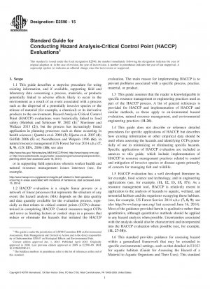 Standardhandbuch für die Durchführung von HACCP-Bewertungen (Hazard Analysis-Critical Control Point).