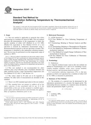 Standardtestmethode für die Eindruckerweichungstemperatur durch thermomechanische Analyse