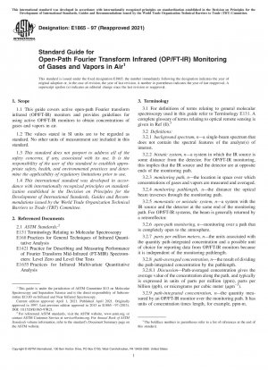 Standardhandbuch für die Open-Path-Fourier-Transformations-Infrarot-Überwachung (OP/FT-IR) von Gasen und Dämpfen in der Luft