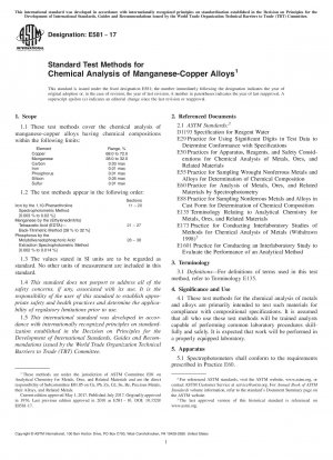 Standardtestmethoden für die chemische Analyse von Mangan-Kupfer-Legierungen