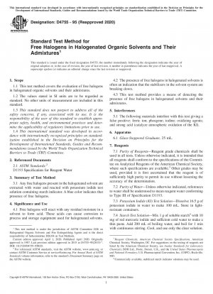 Standardtestmethode für freie Halogene in halogenierten organischen Lösungsmitteln und deren Beimischungen