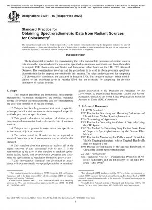 Standardpraxis zur Gewinnung spektroradiometrischer Daten aus Strahlungsquellen für die Kolorimetrie