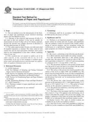 Standardtestmethode für die Dicke von Papier und Pappe