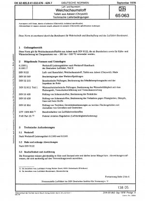 Luft- und Raumfahrt; Weichschaum, Asbestplatten (Chrysotil), technische Spezifikation