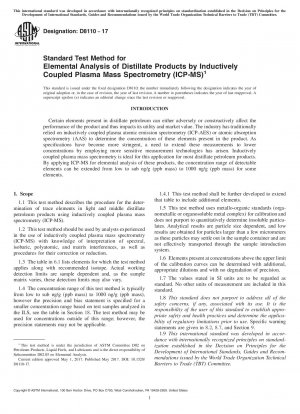 Standardtestmethode für die Elementaranalyse von Destillatprodukten durch Massenspektrometrie mit induktiv gekoppeltem Plasma (ICP-MS)