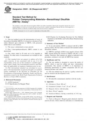 Standardtestmethode für Gummimischungsmaterialien – Benzothiazyldisulfid (MBTS) – Assay