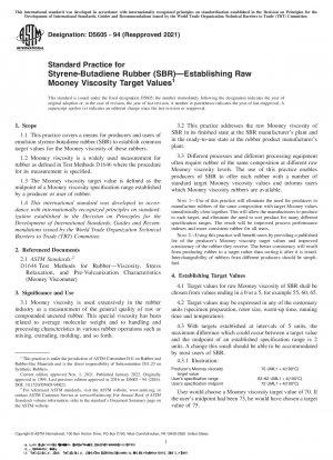 Standardpraxis für Styrol-Butadien-Kautschuk (SBR) – Festlegung von Rohviskositätszielwerten für Mooney