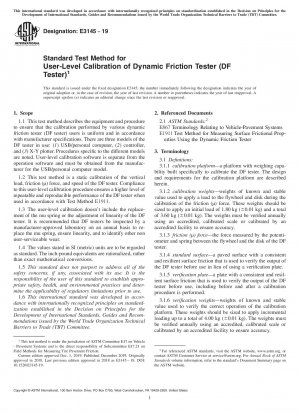 Standardtestmethode für die Benutzerkalibrierung des dynamischen Reibungstesters (DF-Tester)