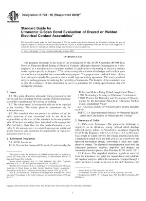 Standardhandbuch für die Ultraschall-C-Scan-Verbindungsbewertung von gelöteten oder geschweißten elektrischen Kontaktbaugruppen