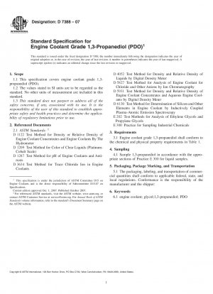 Standardspezifikation für Motorkühlmittel der Güteklasse 1,3-Propandiol (PDO)