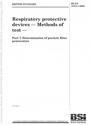 Atemschutzgeräte – Prüfverfahren – Teil 7: Bestimmung der Partikelfilterpenetration