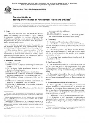 Standardhandbuch zum Testen der Leistung von Fahrgeschäften und Geräten