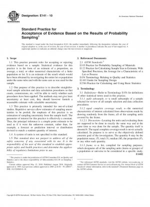 Standardpraxis für die Annahme von Beweisen basierend auf den Ergebnissen der Wahrscheinlichkeitsstichprobe