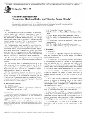Standardspezifikation für Baumständer, Kletterstöcke und Dreibein- oder Turmständer