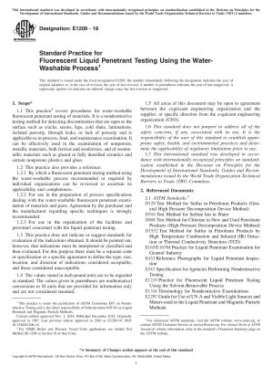 Standardpraxis für die Eindringprüfung von Fluoreszenzflüssigkeiten unter Verwendung des wasserauswaschbaren Verfahrens
