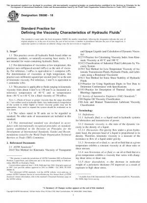 Standardpraxis zur Definition der Viskositätseigenschaften von Hydraulikflüssigkeiten