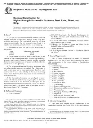 Standardspezifikation für Platten, Bleche und Bänder aus martensitischem Edelstahl mit höherer Festigkeit