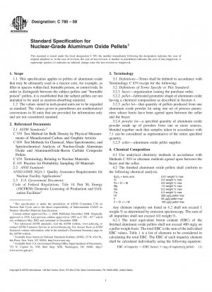 Standardspezifikation für Aluminiumoxidpellets in Nuklearqualität