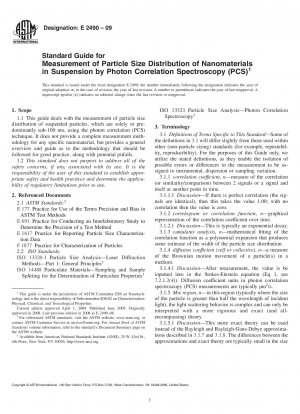 Standardhandbuch zur Messung der Partikelgrößenverteilung von Nanomaterialien in Suspension mittels Photonenkorrelationsspektroskopie (PCS)
