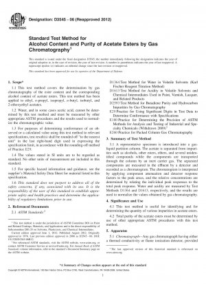 Standardtestmethode für Alkoholgehalt und Reinheit von Acetatestern mittels Gaschromatographie