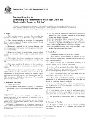 Standardverfahren zur Abschätzung der Leistung eines Fixieröls in einem elektrostatischen Kopierer oder Drucker
