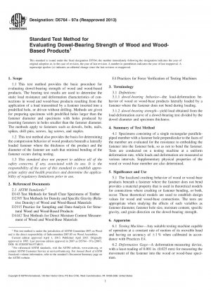 Standardprüfverfahren zur Bewertung der Dübeltragfähigkeit von Holz und Holzprodukten