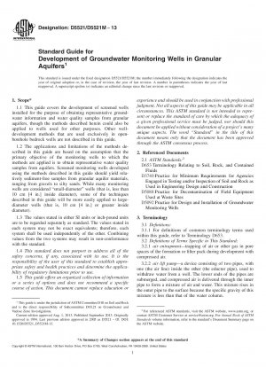 Standardhandbuch für die Entwicklung von Grundwasserüberwachungsbrunnen in körnigen Grundwasserleitern