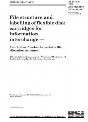 Informationsverarbeitung; Volumen- und Dateistruktur von flexiblen Plattenkassetten für den Informationsaustausch