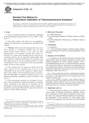 Standardtestmethode zur Temperaturkalibrierung thermomechanischer Analysatoren