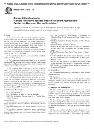 Standardspezifikation für flexible Schutzmäntel aus modifiziertem Asphalt/Butylkautschuk zur Verwendung über Wärmedämmung