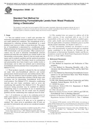 Standardtestmethode zur Bestimmung des Formaldehydgehalts von Holzprodukten mithilfe eines Exsikkators
