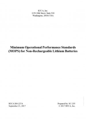 Mindestbetriebsleistungsstandards (MOPS) für nicht wiederaufladbare Lithiumbatterien