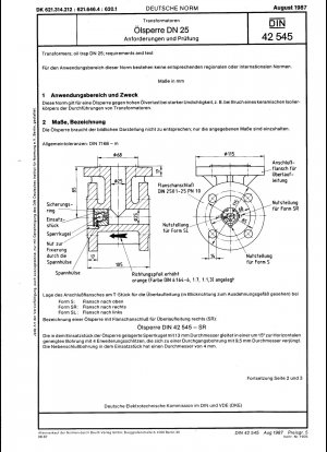 Transformer; Ölabscheider DN 25; Anforderungen und Prüfung
