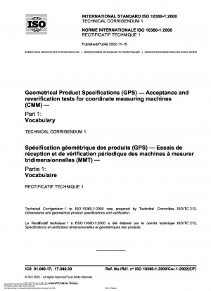 Geometrische Produktspezifikationen (GPS) – Abnahme- und Überprüfungstest für Koordinatenmessgeräte (KMG) – Teil 1: Wortschatz